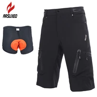 arsuxeo summer mens cycling shorts mountain bike downhill shorts loose outdoor sports riding road mtb bicycle short trousers