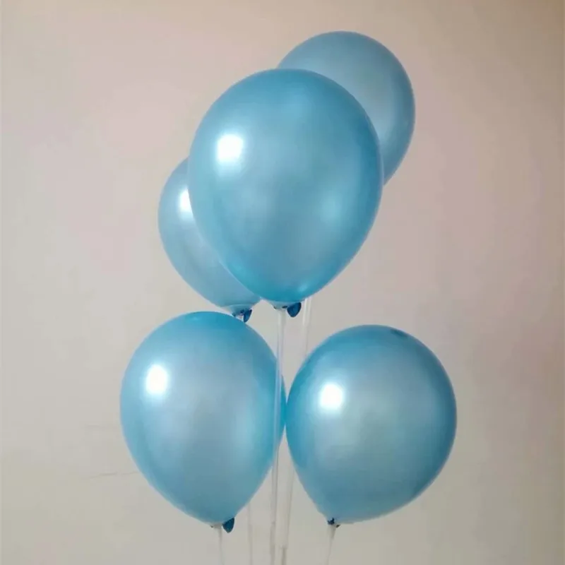 

100pcs10 Inch Pearl Latex Light Blue Balloons Wedding Air Ball Birthday Party Decoration Baby Shower Helium Gas Globos