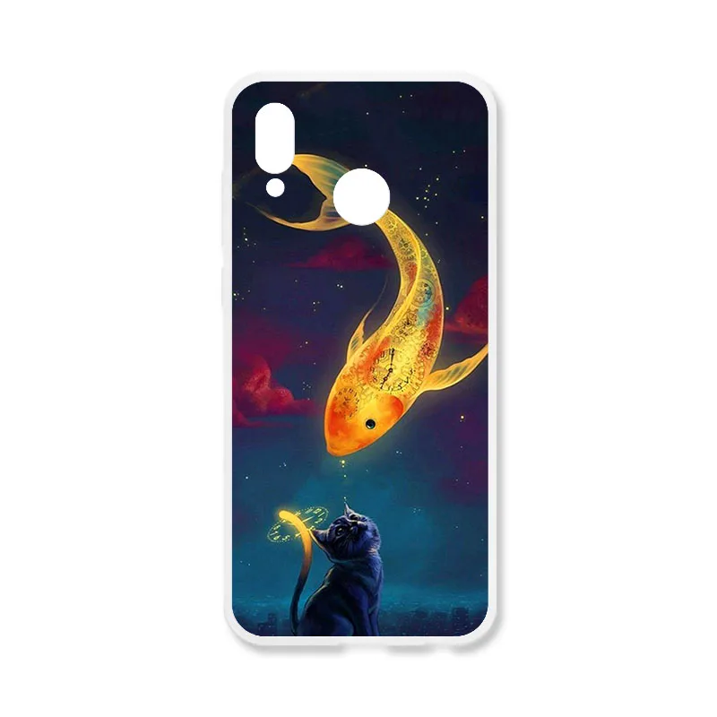 

Cute Painted Case For Huawei Nova 3i Case Silicone Soft TPU Cases For Huawei P Smart Plus Nova 3 Cover Wildflowers Animal Bags