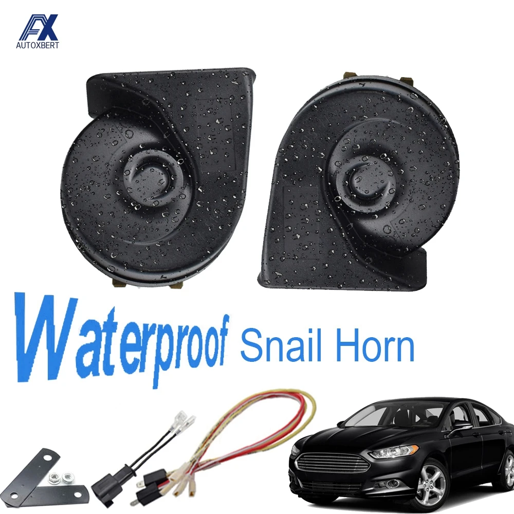 

1Set 12V 110-125db Snail Horn 410/510Hz High Low Pitch Auto Horns Loud Waterproof Car Horn For Ford Mondeo/Fusion 2014-2020