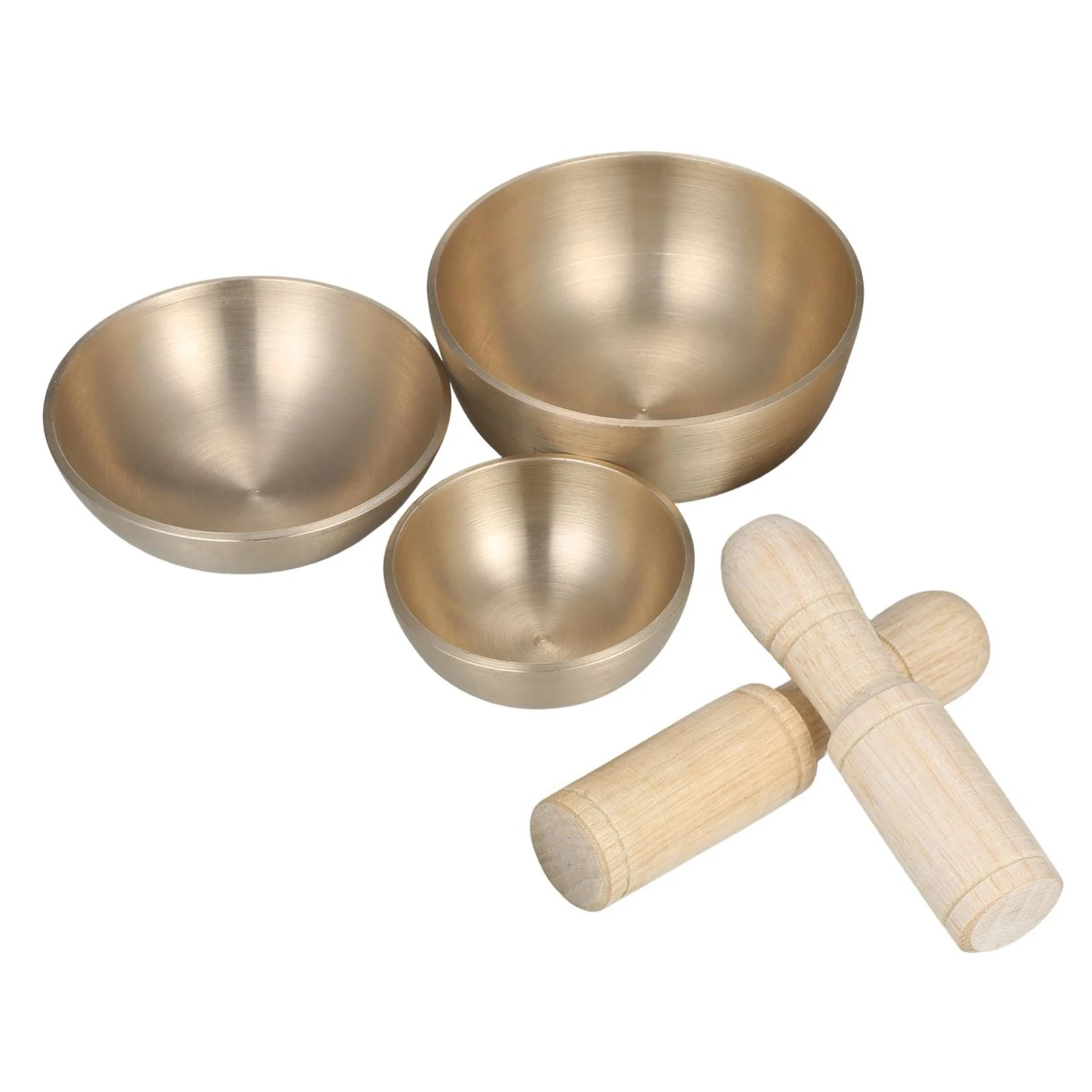 

3pcs Bell Metal Singing Bowl Set Tibetan Singing Bowl Struck Bowl Buddhist Meditation Chanting Healing Relaxation with 2 Mallets