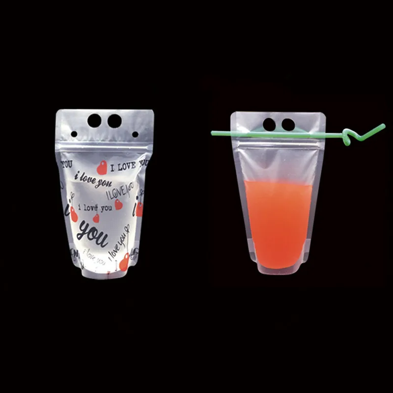 Прозрачный пластиковый пакет с застежкой молнией для сока напитков молока чая