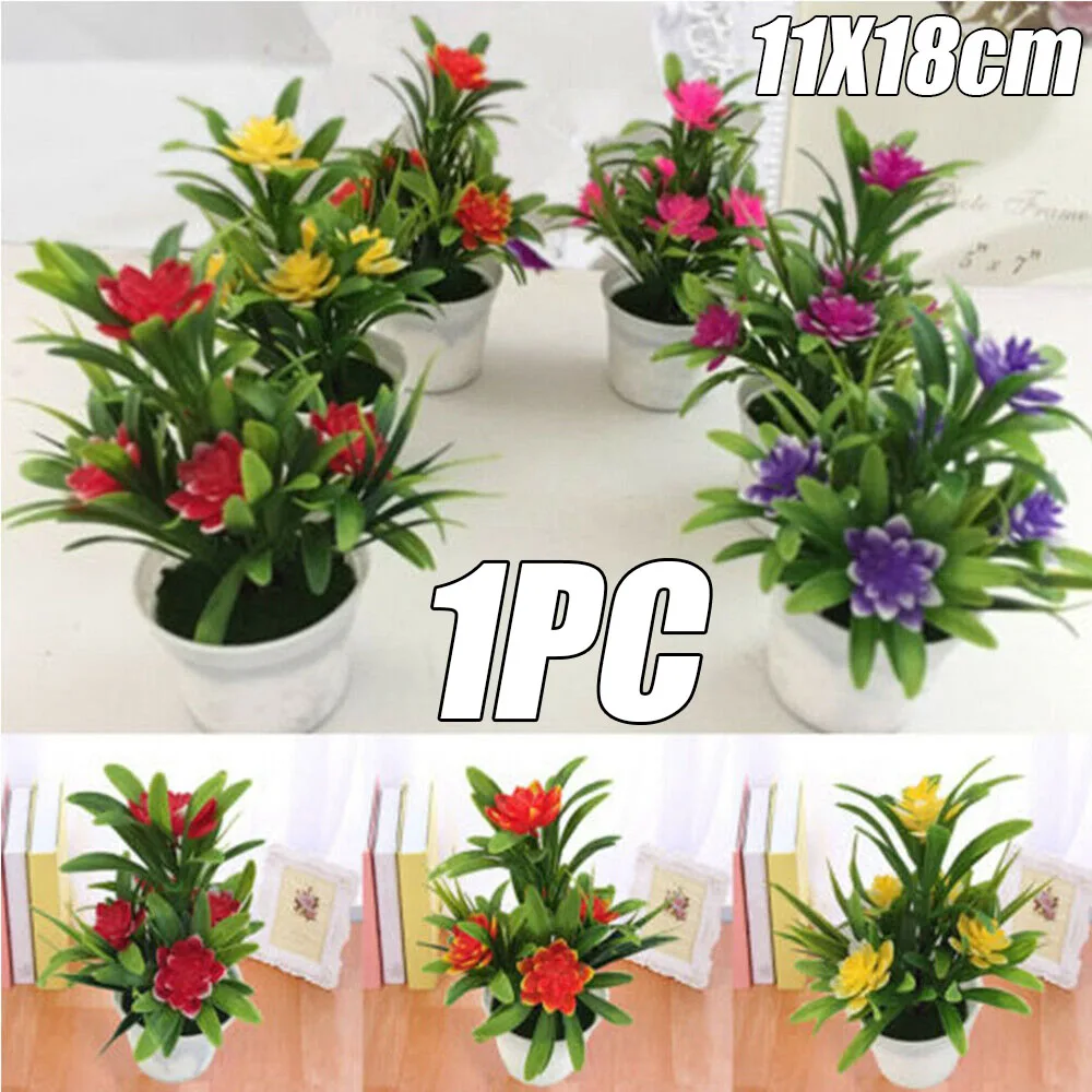 1pc Artificial Flowers Desk Decorative Bonsai Artificial Plants Garden Simulation Potted Plant For Home Decoration Hotel Garden