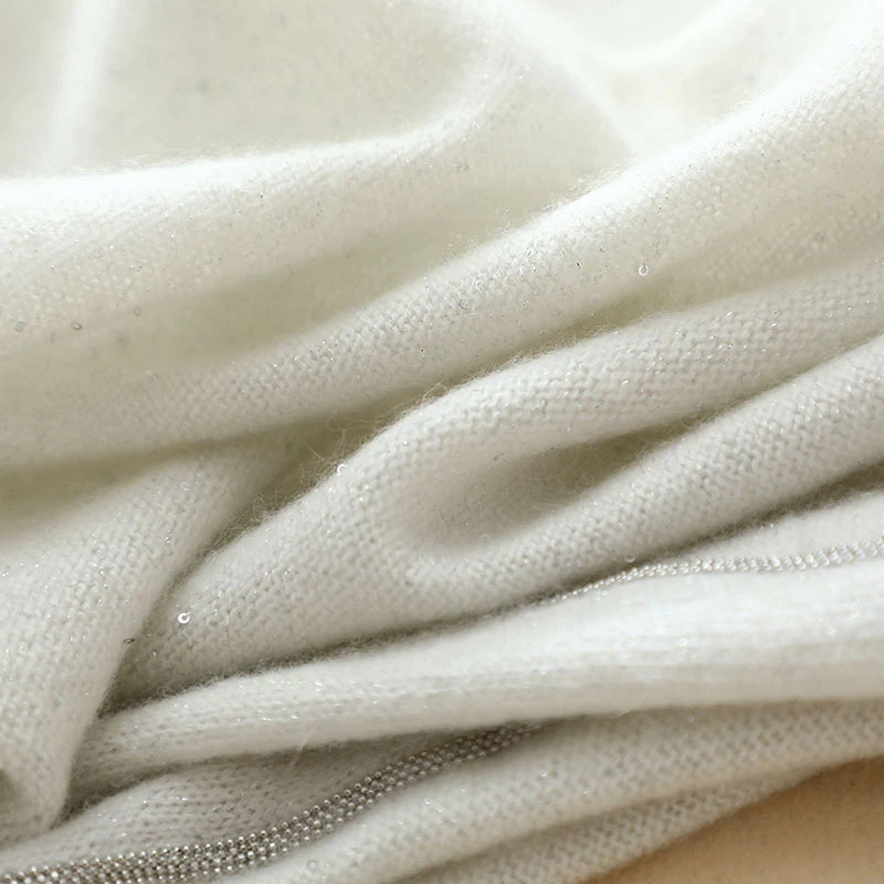 autumn new fashion v neck cashmere wool sweater ladies basic white pullover |