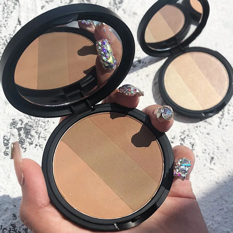 

3 In 1 Highlight Blush Shadow Nose Shadow Silhouette Trimming Brightening Easy To Color Long-lasting Face Makeup Dropship TSLM1