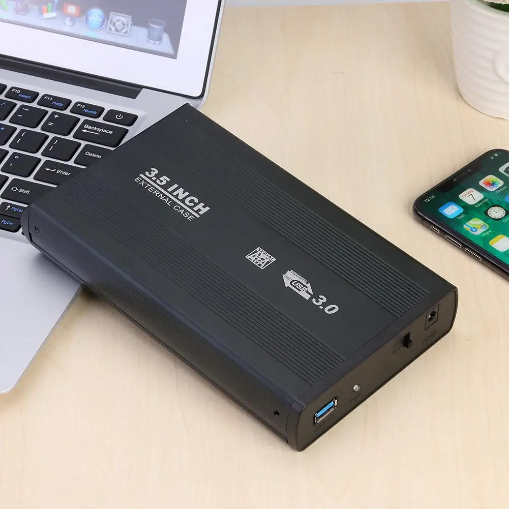 

3.5 inch Hard Disk Case SATA to USB2.0 Aluminum Alloy HDD Case External Hard Drive Enclosure with EU Adapter For Windows 98/SE