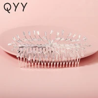 qyy fashion bridal hair comb clips for women silver color bridal wedding accessories hair jewelry prom bride headpiece gifts
