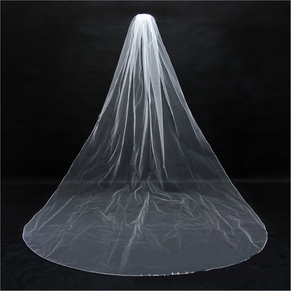 Фата свадебная Длинная с гребнем мягкая невесты цвета слоновой кости 1 ТБ