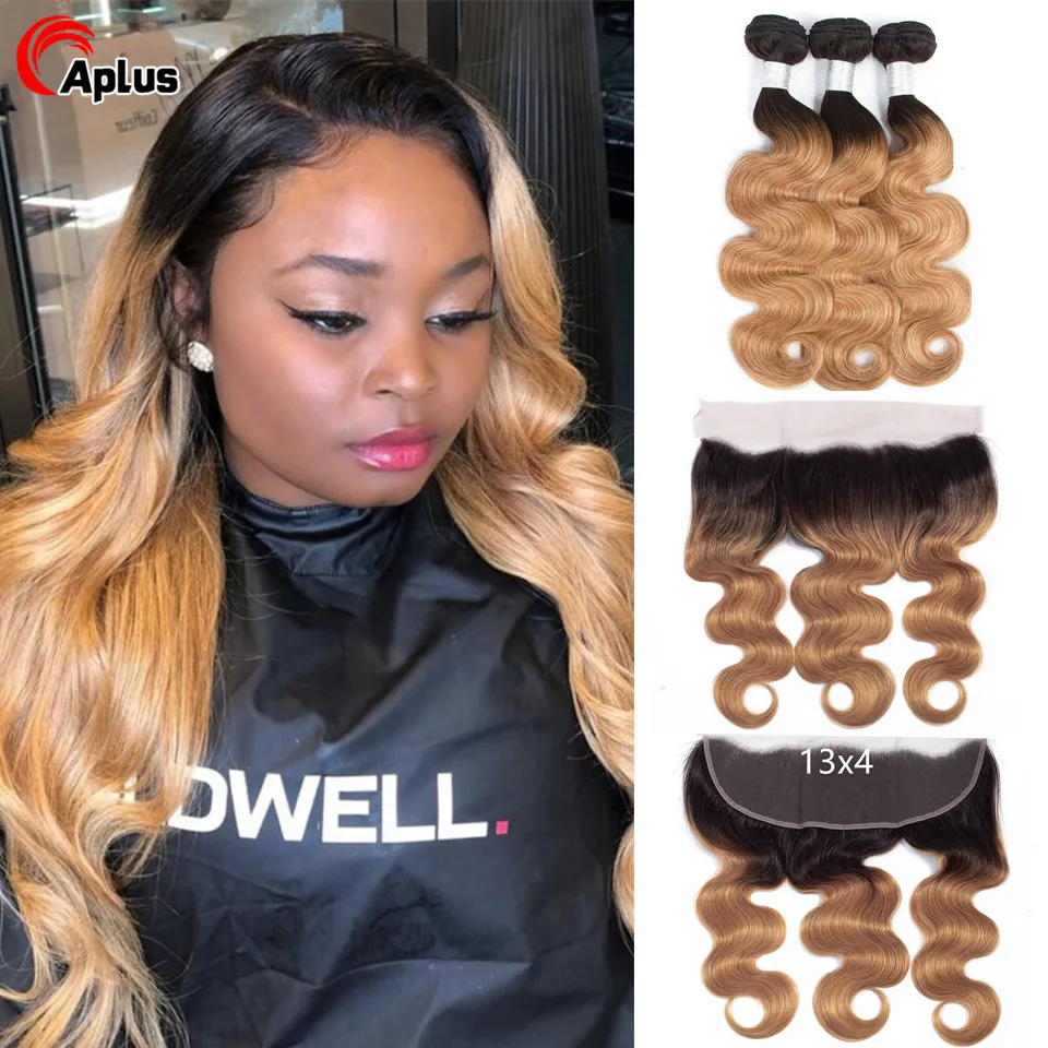 Эффектом деграде (переход от темного к Мёд светлые пряди с фронтальной Bodywave