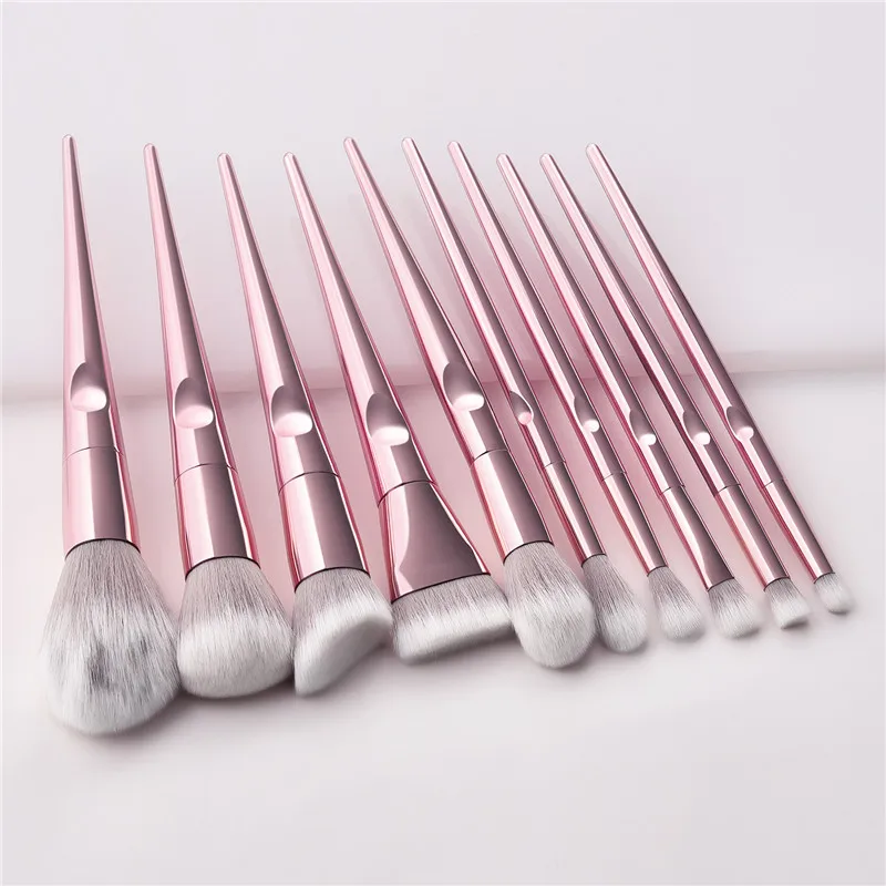 

10pcs Rose Gold Makeup Brushes Set for Eye Shadow Face Foundation Brush Cosmetic Tools women Pro Facial Makeup Brush Set
