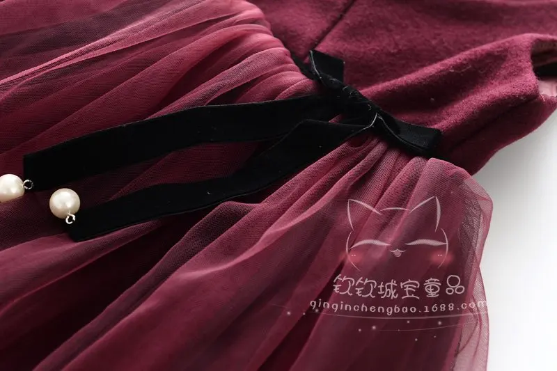 14100 г. Осенне зимнее платье для девочек шерстяная юбка жилет в западном стиле