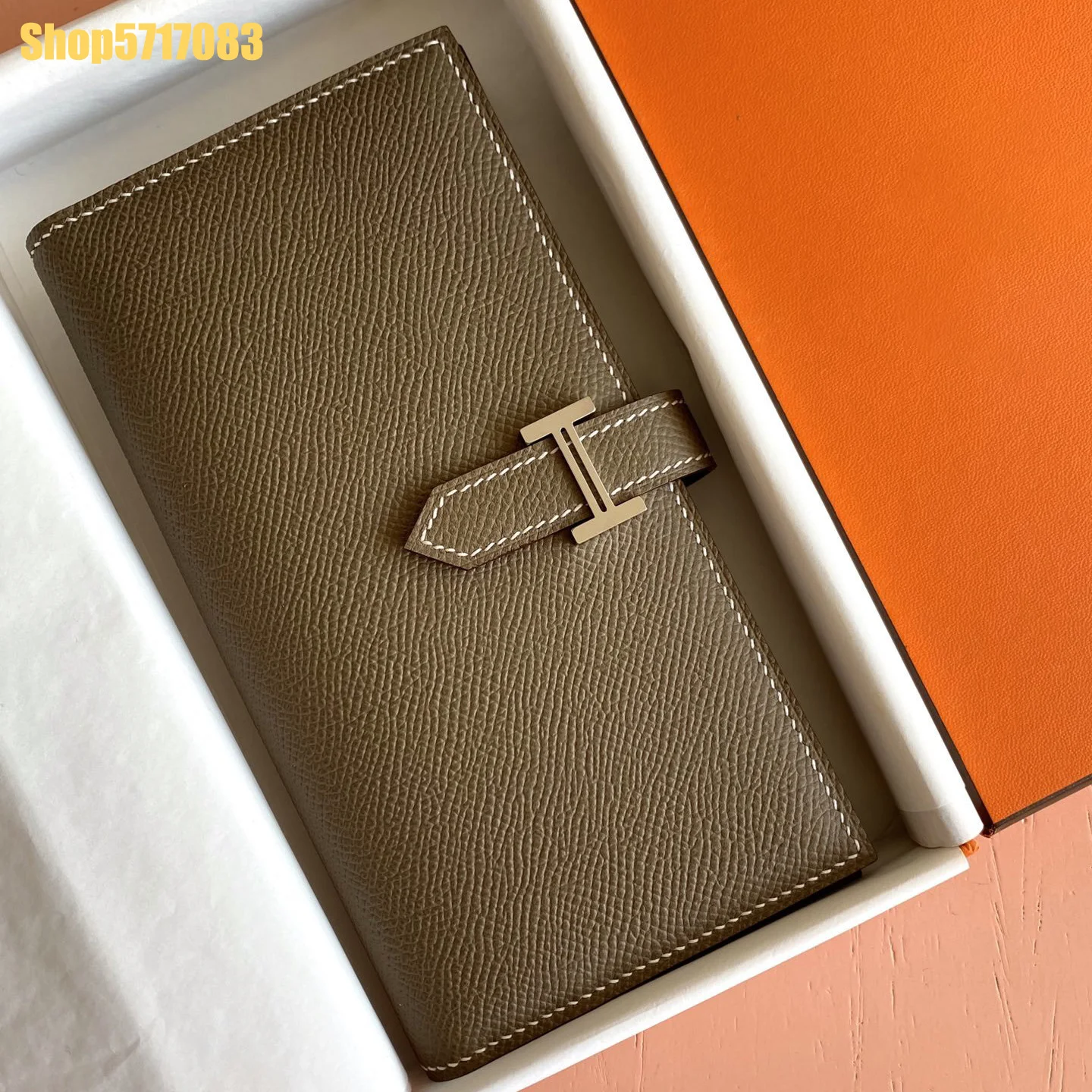 

long zipper Buckle coin purse ladies Epsom leather luxury brand completely hand-stitched designer purse