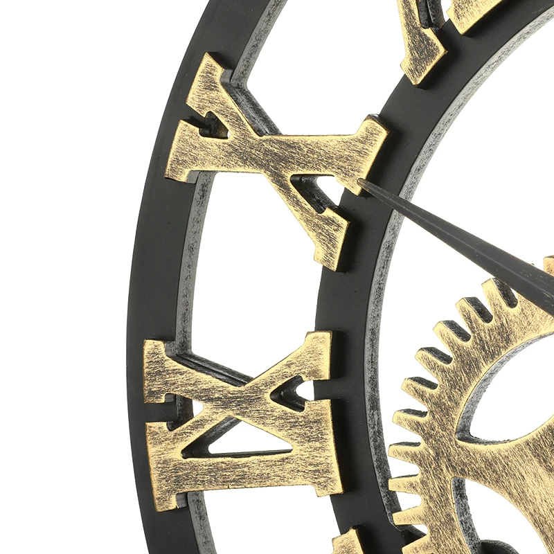 

40/45/50/58cm Vintage Handmade Wall Clock European Retro Decorative Luxury Art Big Gear Wooden Large Wall Gift Decoration Clock