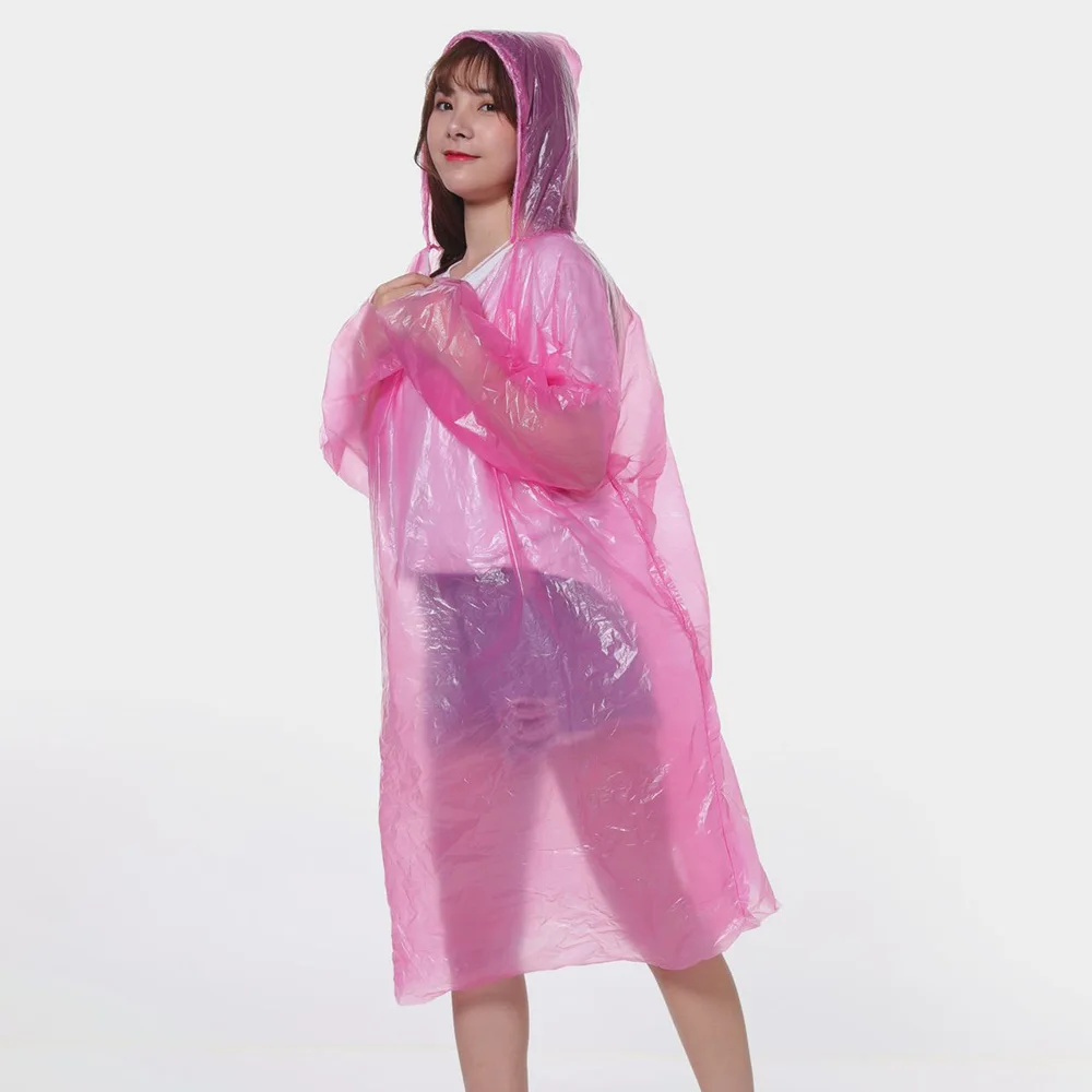 Одноразовый плащ большого размера для взрослых непромокаемое пончо с капюшоном