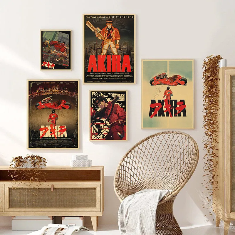 Классические Постеры Akira из крафт-бумаги для японского аниме фильма