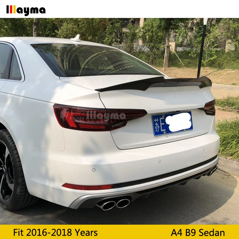 Стильный спойлер M4 для заднего багажника из углеродного волокна Audi A4 B9 Седан