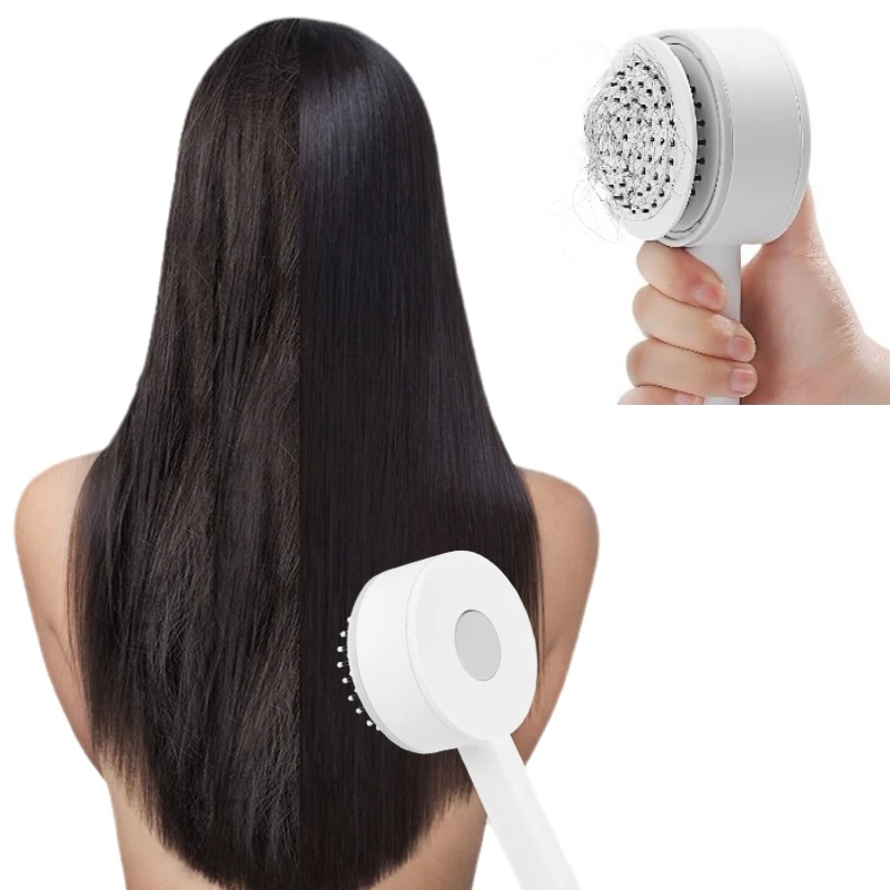 

Гребень для чистки с одной кнопкой, Женская подушка безопасности, гребень с воздушной подушкой, домашние антистатические вьющиеся волосы