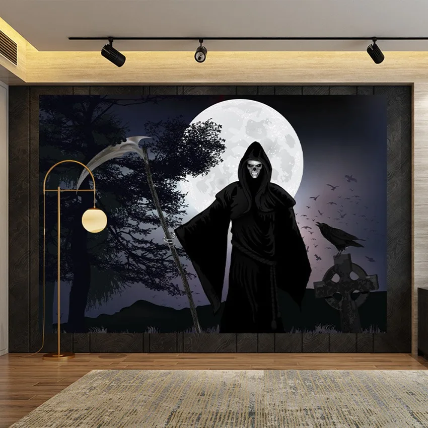 

Настенная подвесная Гобеленовая лампа в виде тыквы на Хэллоуин, богемный волшебный замок в стиле хиппи, привидение, настенное одеяло, Декор,...