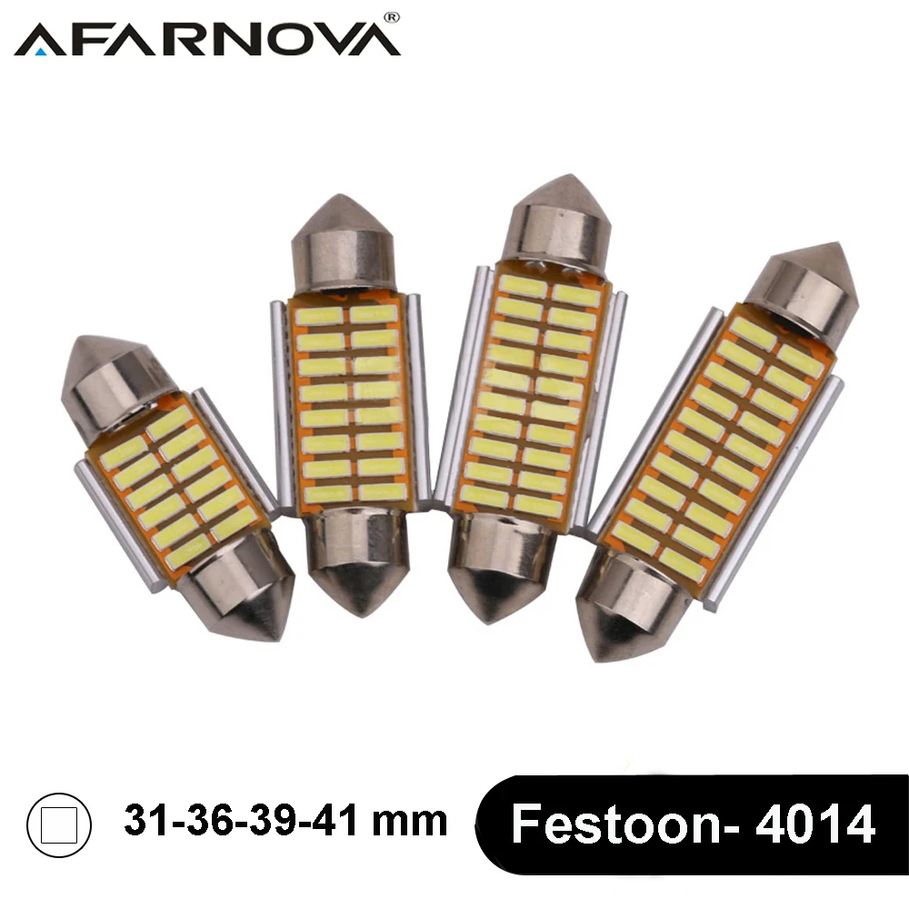 2 x Festoon C5W C10W Автомобильный светодиодный 4014 SMD 31 мм 36 39 42 Canbus без ошибок внутренний