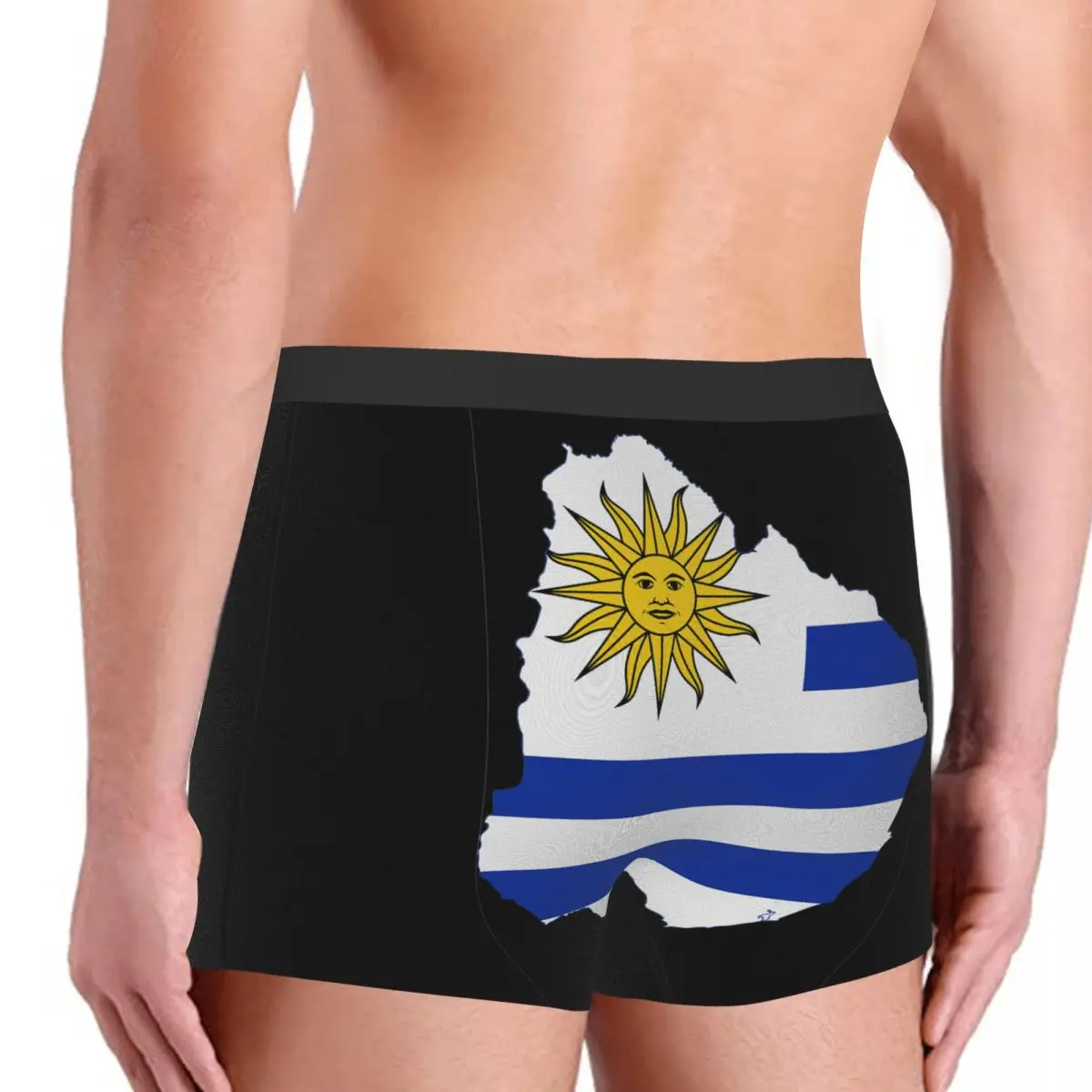 Flag Map Of Uruguay Men's Boxer Briefs R301 Funny Novelty elastic pants for men