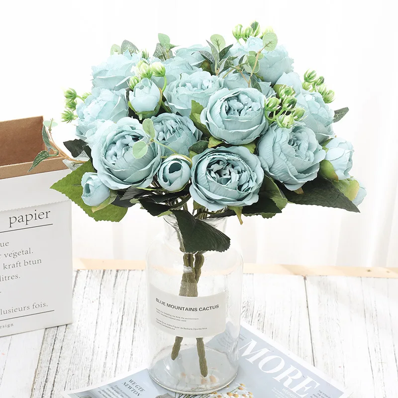 1 шт./30 см Розовый Шелковый букет пион искусственный цветок 5 дюймов большая