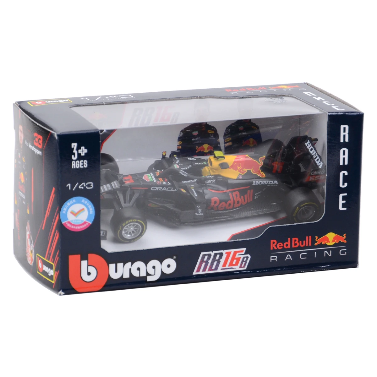 Bburago-coche de carreras de simulaci&oacute;n est&aacute;tica, modelo de aleaci&oacute;n fundido a presi&oacute;n, 1:43, 2021, 2019, RB16B, RB15, RB14, RB13, RB12, RB9, #33, #3, #1, F1-5