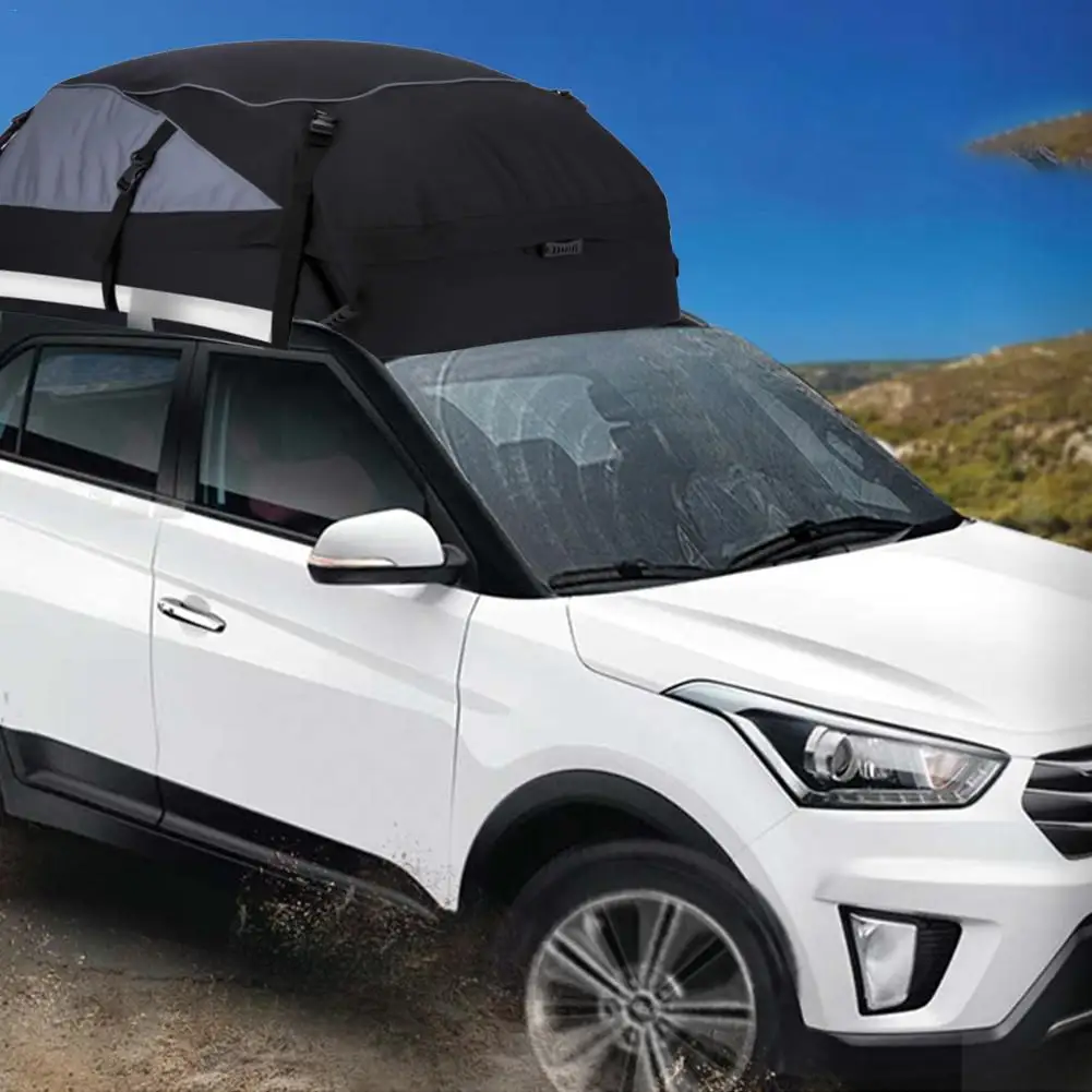 

Large Capacity 350L Car Roof Bag 600D Oxford Cloth Waterproof Rooftop Luggage Carrier Black Storage Travel Bag