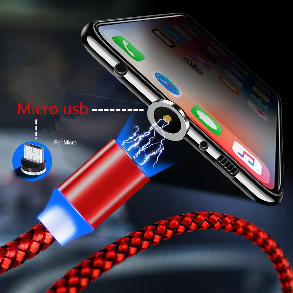 1 м Магнитный микро-usb-кабель для samsung S7 edge A5 A6 A7 huawei Honor 7A 8A 8X для Xiaomi Redmi 7 для Sony Meizu M5 M6 Note htc LG X power Android мобильный телефон QC 3,0 быстрое зарядное устройство
