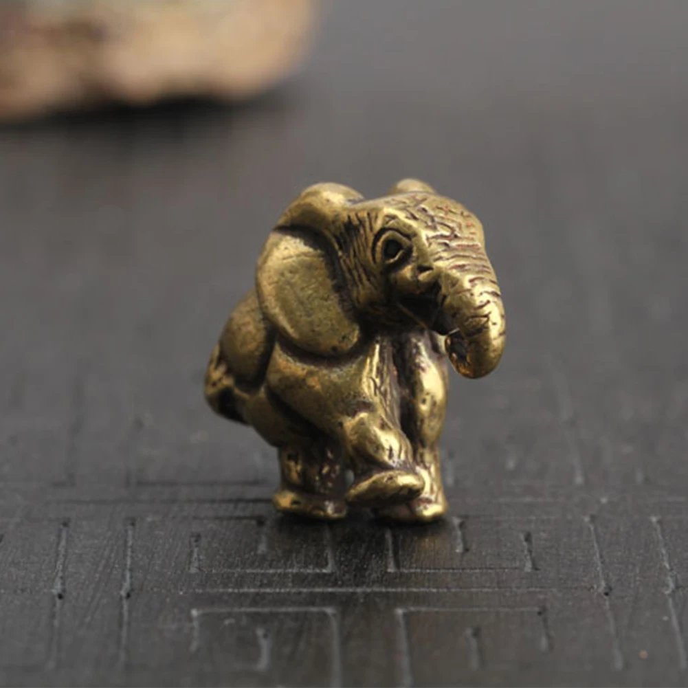 Антикварные винтажные статуэтки в форме слона латунные миниатюрные украшения