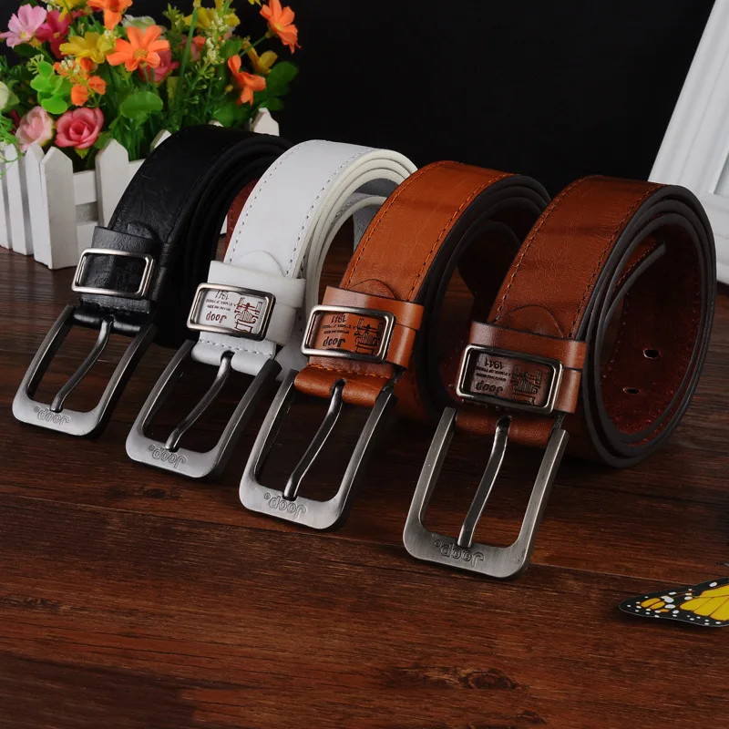 

Faux Leather Men's Pin Buckle Belt Korean Fashion Belt Men's Youth Simple And Versatile Jeans Belt for Jean Accessories