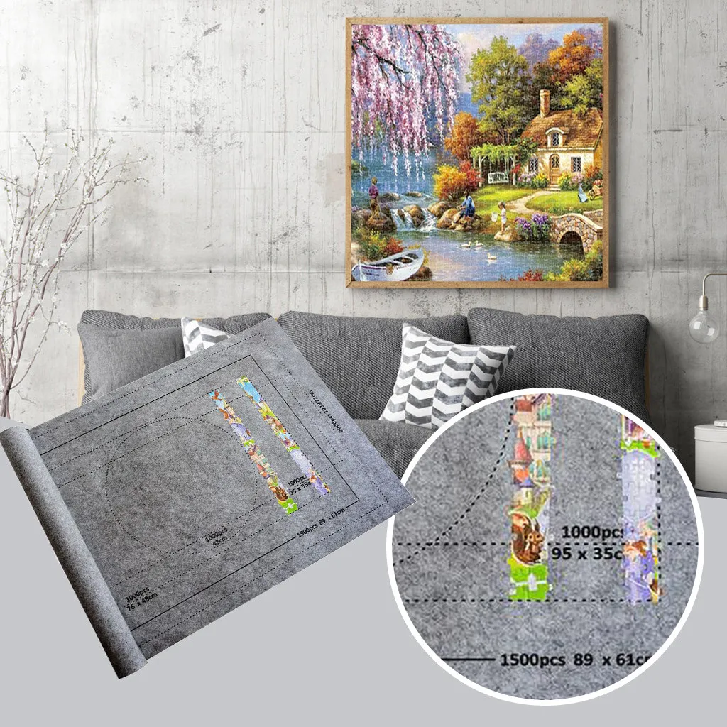 Коврик для хранения в рулоне головоломки до 2000 штук со шнурком сумка