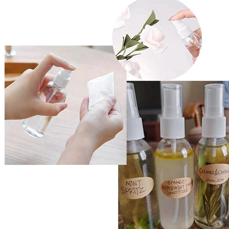 

40Pcs Spray Bottle Transparent Spray Bottle Refillable Empty Plastic Bottle Travel Bottle - 25Pcs 50Ml & 15Pcs 200Ml