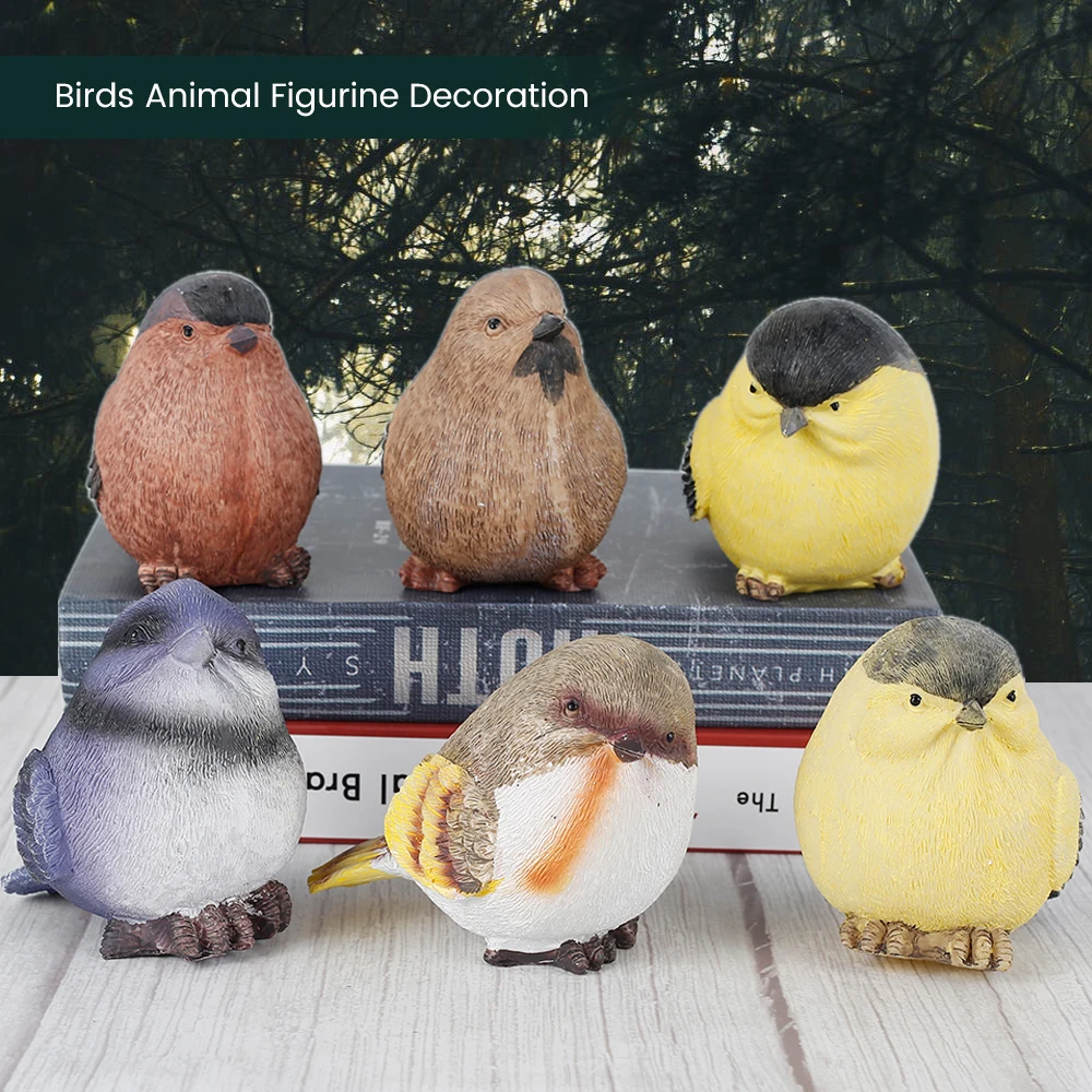 

Small Bird Shaped Garden Animal Ornaments Natrual Small Birds Miniature Figurine Artware Tree Decoration Supplies Gift 2021