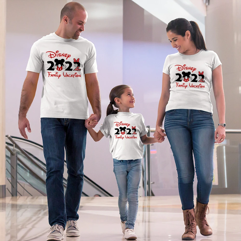 Футболки для мамы и детей семейные диснеевские футболки Мадрид каникулы лето 2022