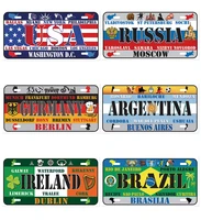 countries national flag posters plate metal tin signs bar pub home restaurant wall hanging picture plaque iron craft paintings