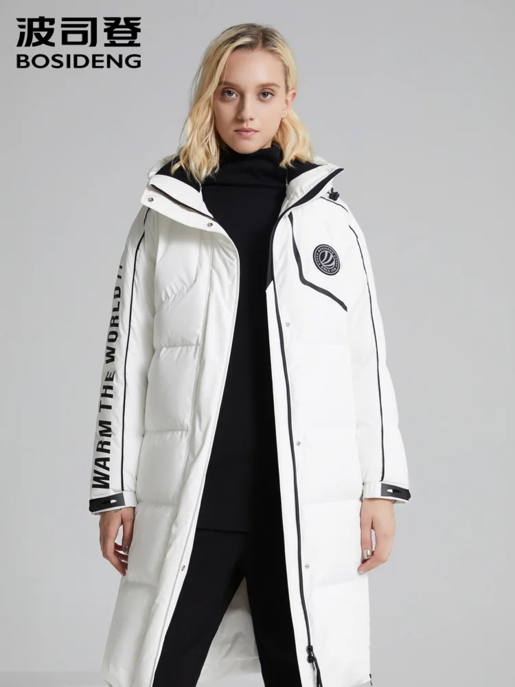 Женский пуховик BOSIDENG длинный ветрозащитный верхняя одежда зимнее теплое пальто