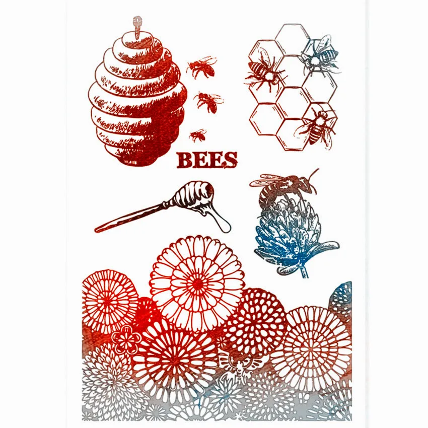 Горячая продажа цветок пчелы прозрачные штампы/Силиконовые печати Ролик Штамп