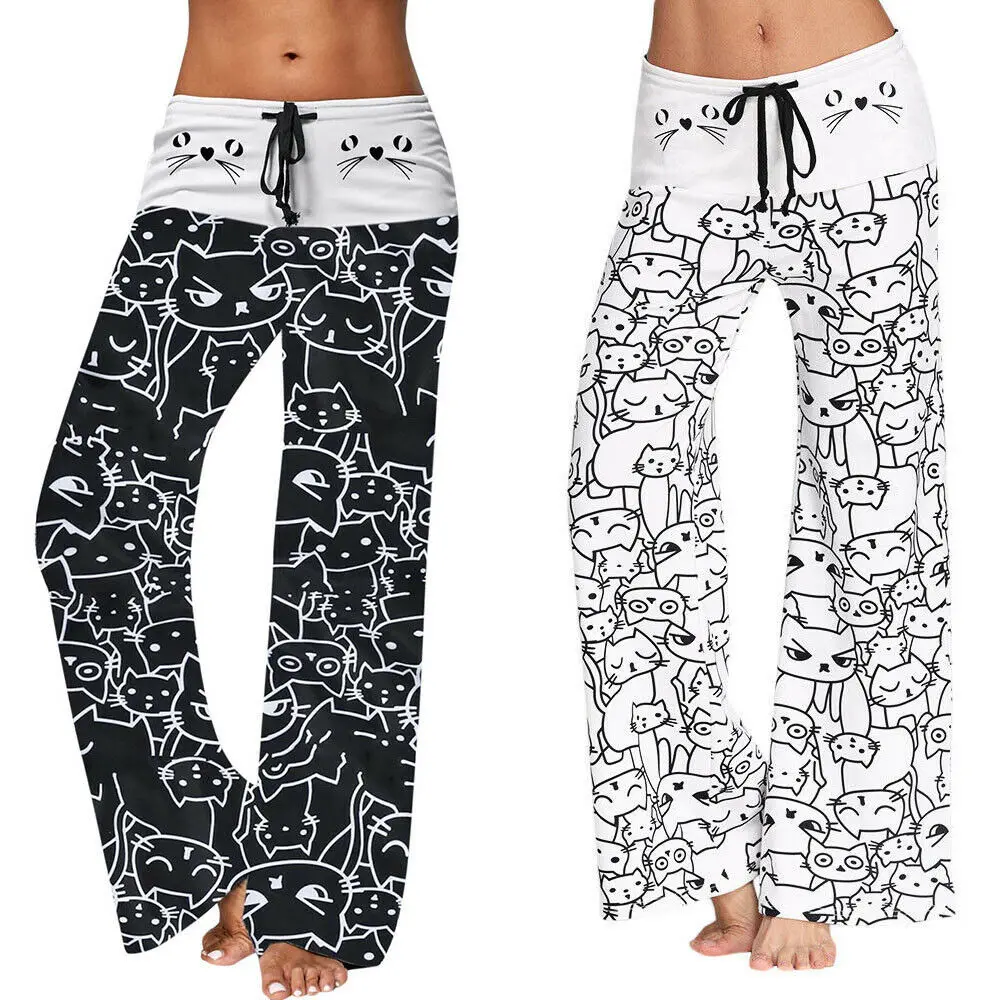 

Womens Casual New Fashion Cat Prints Drawstring Pants Leggings Yoga Pants