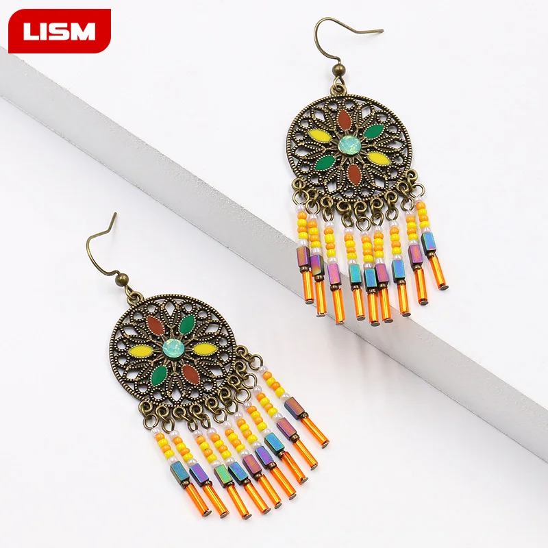 

Multiple Vintage Ethnic Dangle Drop Earrings for Women Female Anniversary Bridal Party Wedding Jewelry Ornaments Accessories