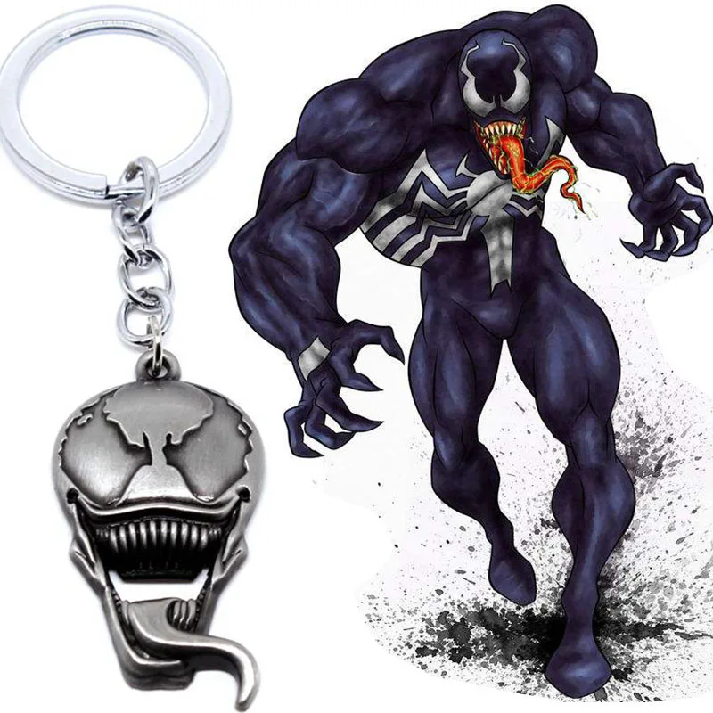 Новый Человек паук чудо яд брелок для ключей черный металл edard Eddie Brock Подвеска