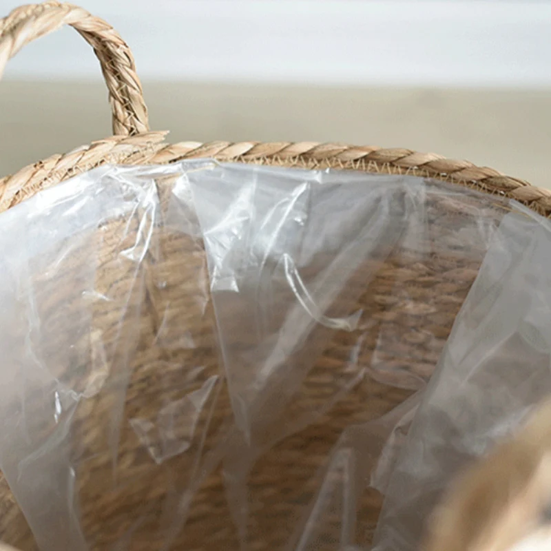 

Garden Flower Pot Natural Seagrass Basket Woven Plant Pot Rattan Straw Basket Foldable Seagrasss Flower Baskets