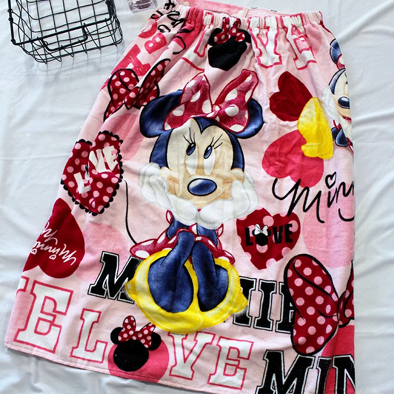 Disney Minnie Микки Маус хлопковое банное полотенце носимое для взрослых женщин детей