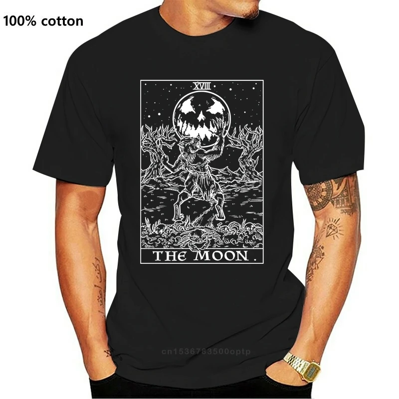 

New Halloween Tarot Cards T Shirt Werewolf Goth Clothes Men Gothic Witch Pagan Wicca Latest 2021 Style Tee Shirt