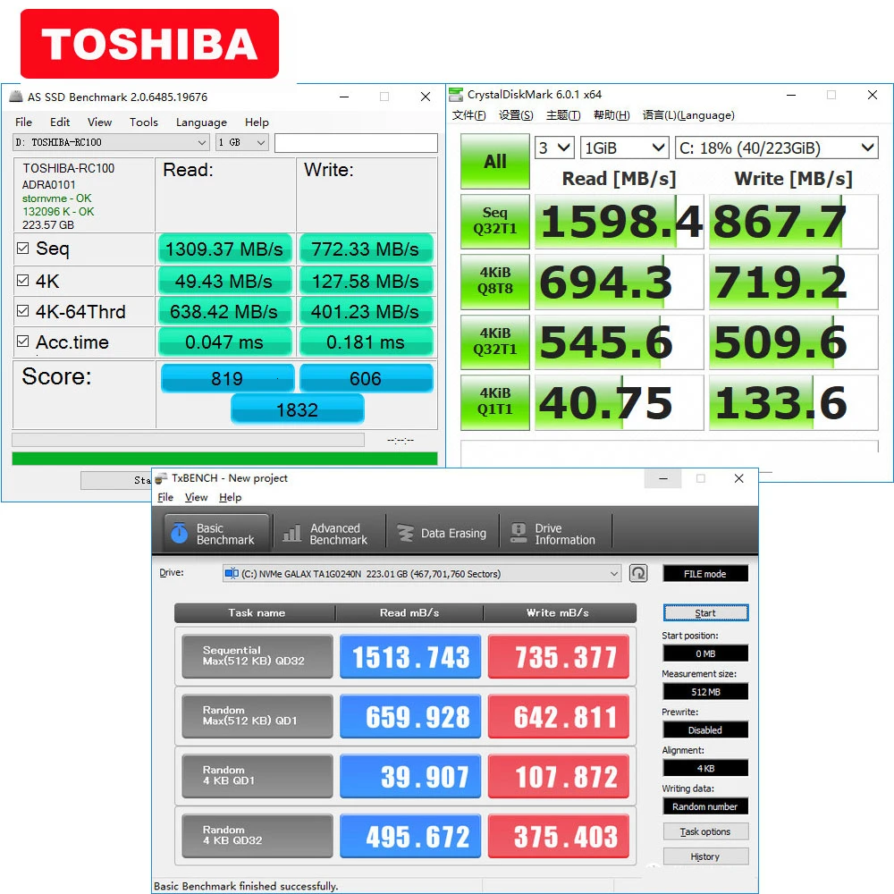 100% TOSHIBA 3D NAND RC100 SSD 120 ГБ 240 M.2 2242 NVMe PCIe Gen3x2 Внутренний твердотельный диск Жесткий для