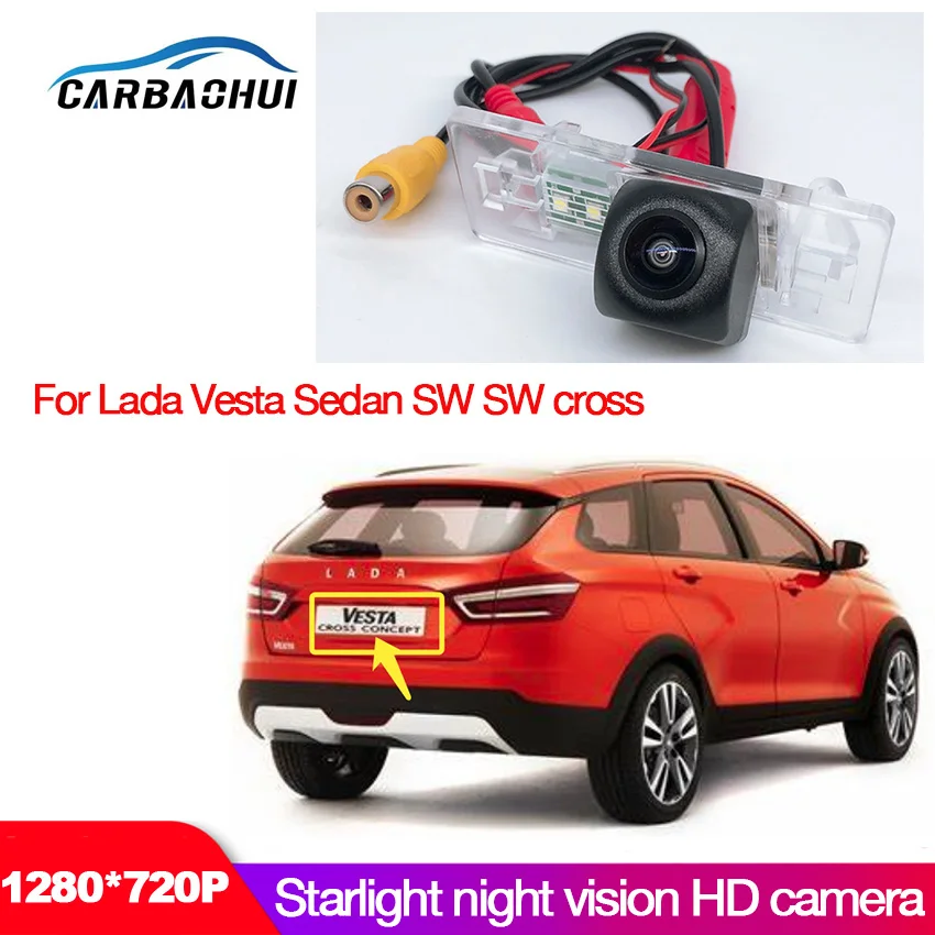 

HD 1280*720 Fisheye Rear View Camera For Lada Vesta Sedan SW cross Car Reverse Backup Parking Accessories High quality CCD