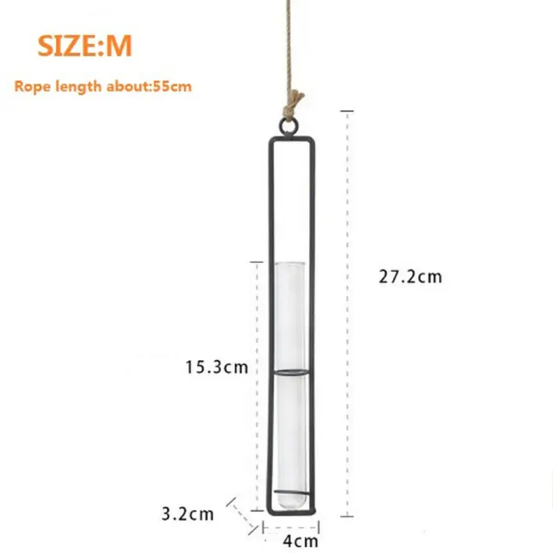 Креативная настенная подвесная ваза для цветов кованая гидропонная бутылка