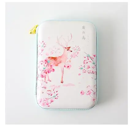Deer-flower1 EVA Kawaii школьный пенал большой футляр для хранения ручки для девочек и мальчиков Милая коробка с канцелярскими принадлежностями комплект коробка художественные принадлежности - Цвет: Deer-flower1
