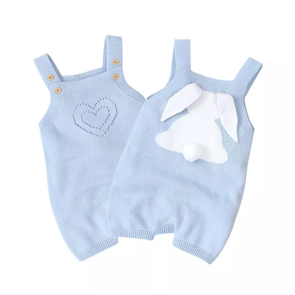 

Baby Rompers Clothes Bunny Rabbit Knitted New Born Boys Girls Jumpsuits Infant Babies Kids Easter Outfit Cartoon Costume
