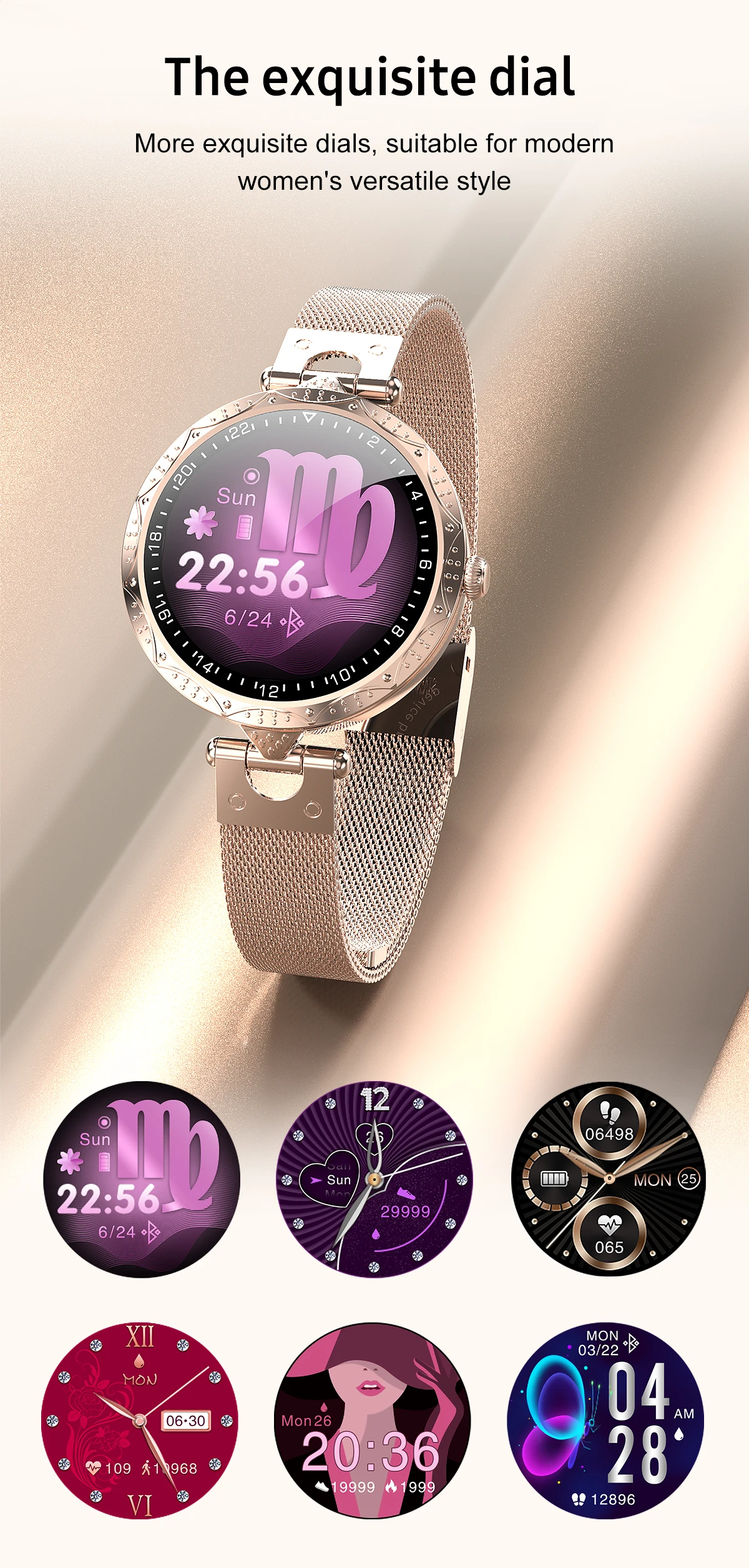 

2021 Women Smart Watch Full Touch Round Screen Smartwatch for Girl Heart rate monitor compatible For Android IOS PK L19 GT2 Pro