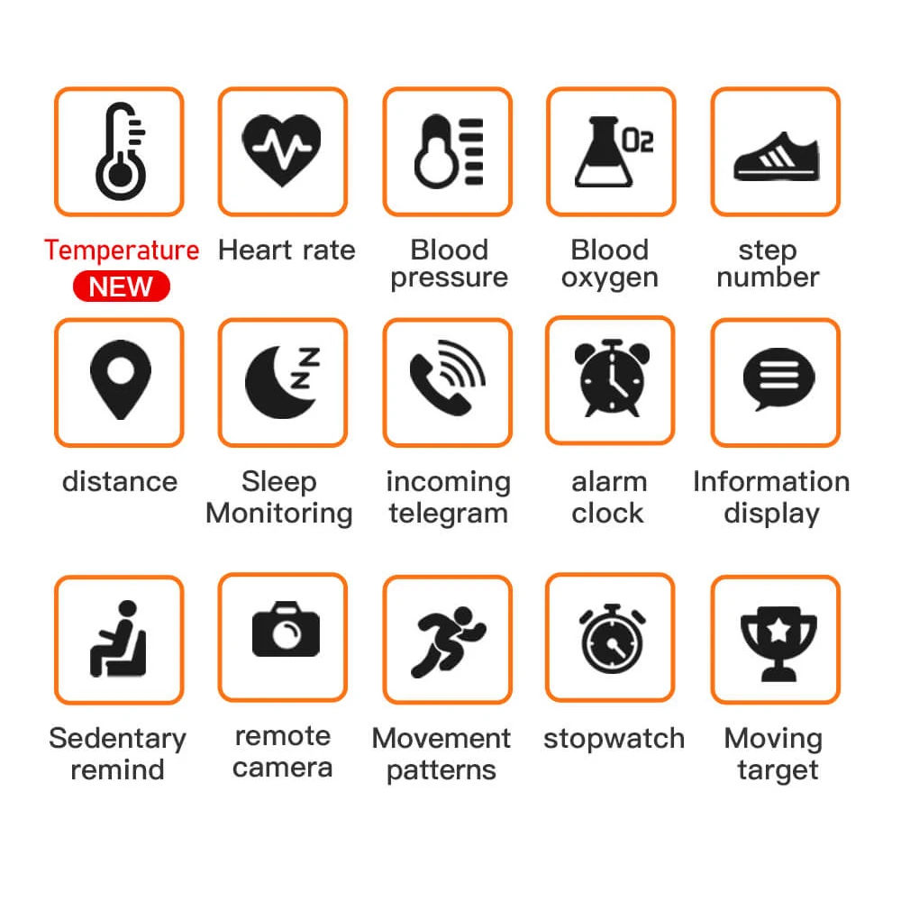 IP67 водонепроницаемый смарт браслет часы температура тела монитор сна фитнес